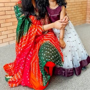 Bandhani silk salwar kameez